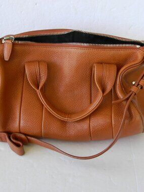 ALEXANDER WANG TAN BROWN PEBBLE LEATHER ROCCO SHOULDER BAG SATCHEL